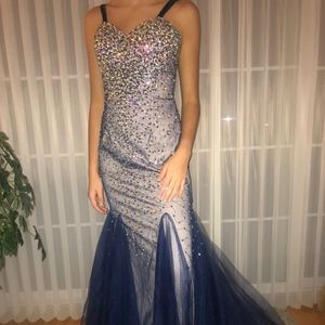 Blue Mermaid Style Prom Dress- Size 00